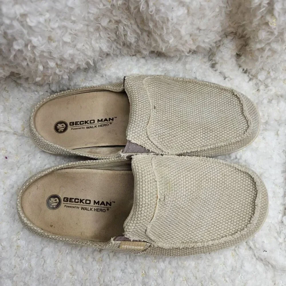 Gecko Man‎ Walk Hero Canvas Slide Slip-on Shoes Mens sz 9.5